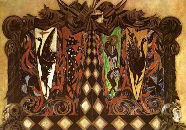 Сочинение по картине: Экстер - "Эскиз занавеса и портала сцены Московского Камерного театра"